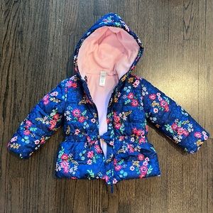 Girls floral winter coat - fleece lined